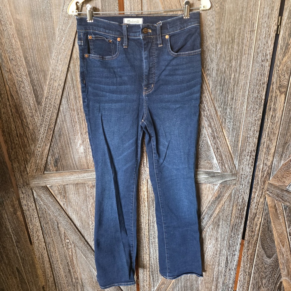 Madewell Jeans Women Size 28 Dark Wash Skinny Flare Stretch High Rise 31" Inseam